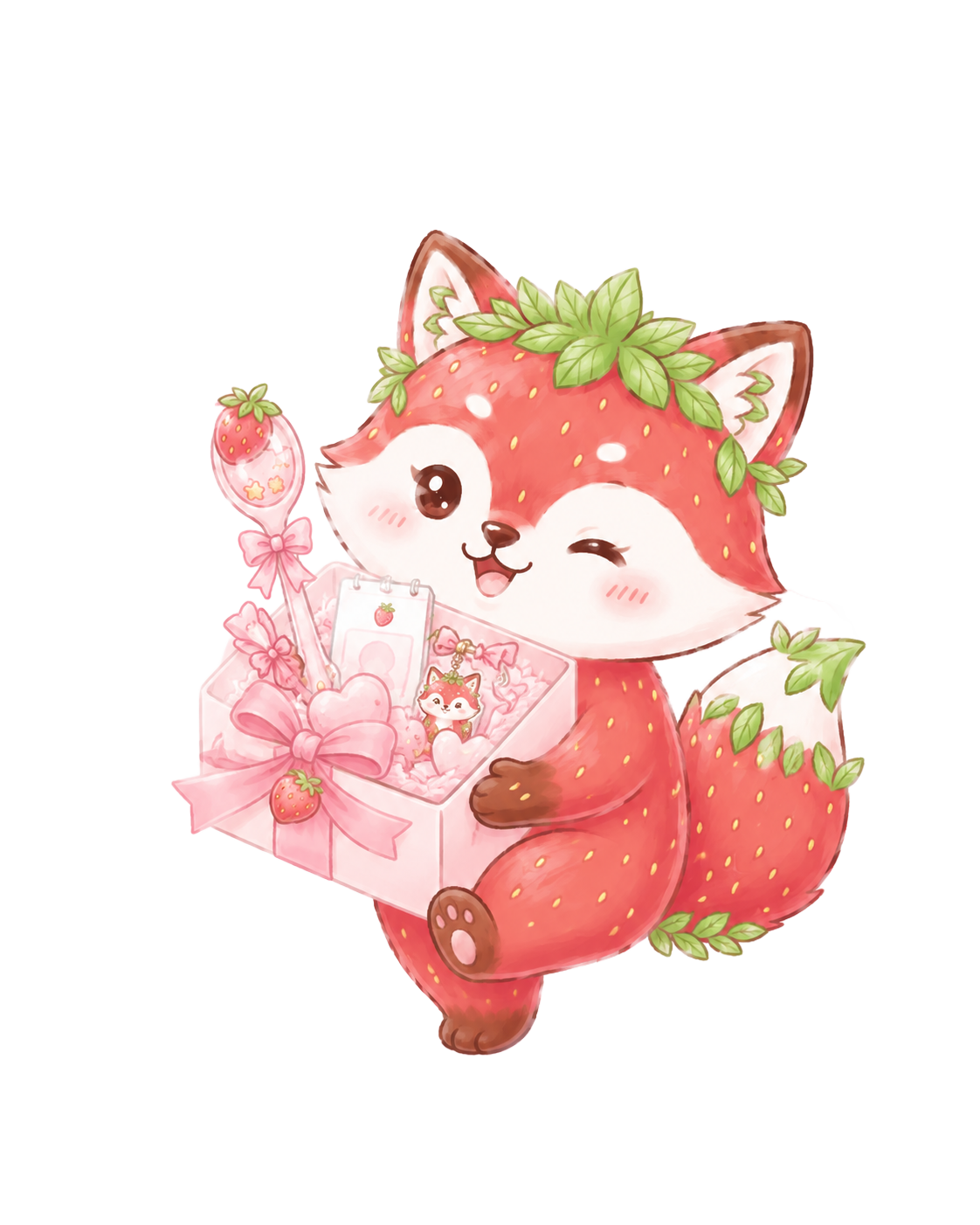 Zorrito de Elita Cucharitas con una caja de regalo